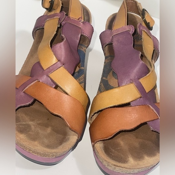 WANDA PANDA Purple & Tan Wedge Strappy Sandals size‎ 36. 5 - Picture 9 of 9